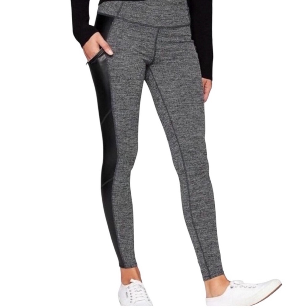 Athleta Herringbone Gray/Black Leggings